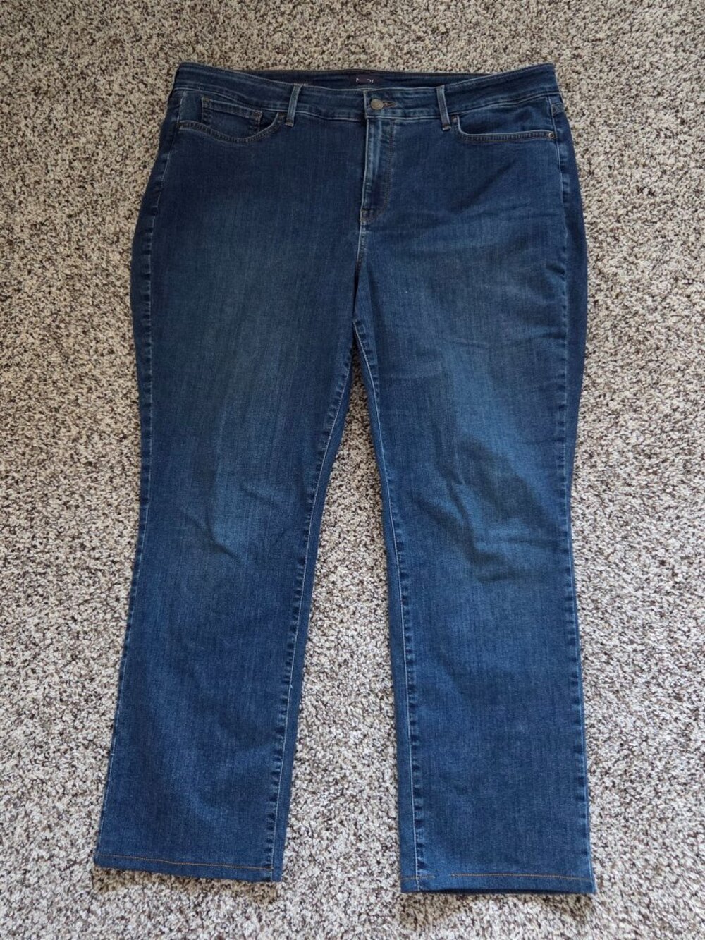 NYDJ Marilyn Straight Jeans Womens 18W Blue Denim Stretch Lift Tuck Cotton Blend